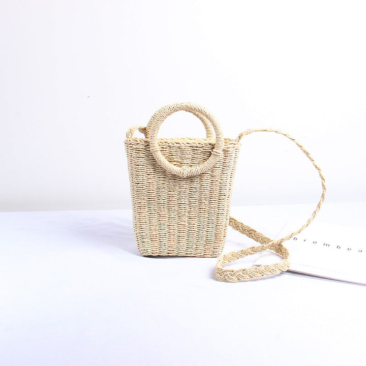 Handmade wicker bag with round handles Kalsten