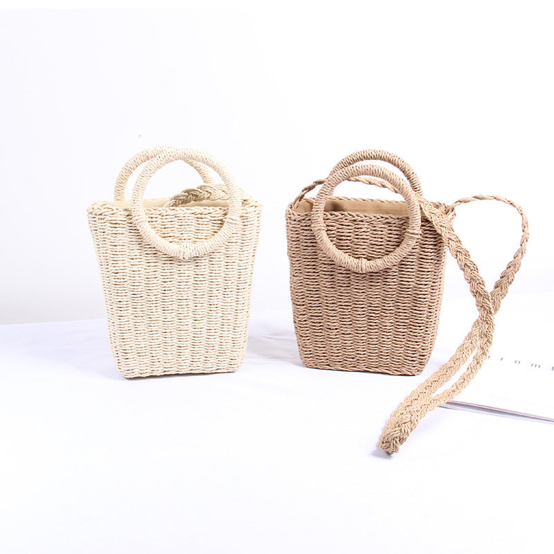 Handmade wicker bag with round handles Kalsten
