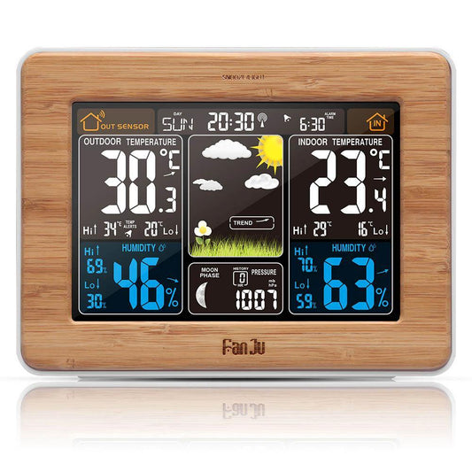 FanJu FJ3365 Weather Control Rectangular Color Display Smart Clock