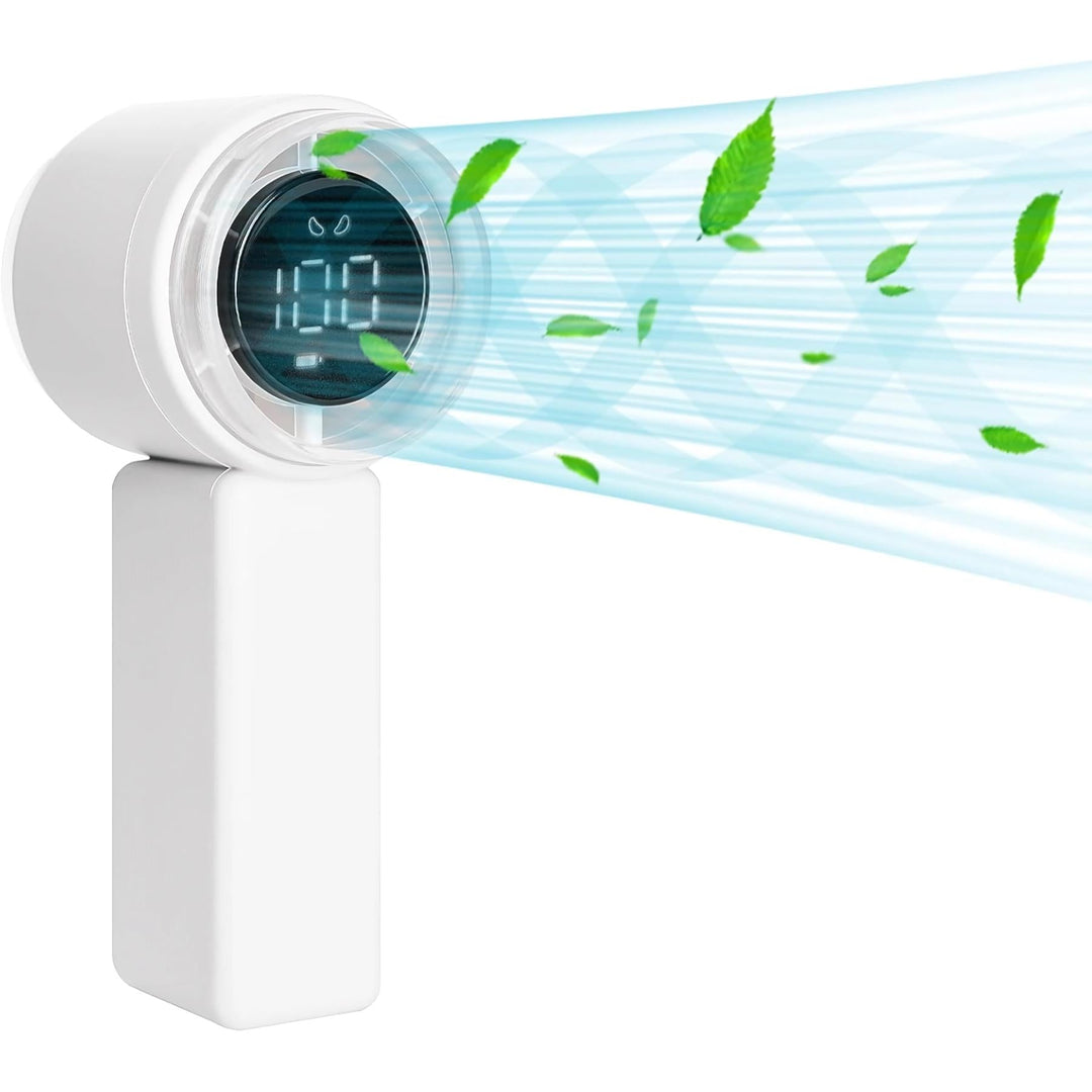 Compact High-Speed Handheld Fan with Digital Display - USB Rechargeable, 5 Speeds | Kalsten