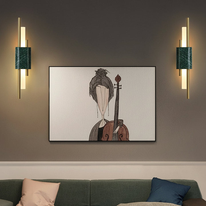 Marble LED Wall Sconce Vertical Strip Gold Finish 50-60cm / 20-24in Postmodern Hallway Light | Kalsten