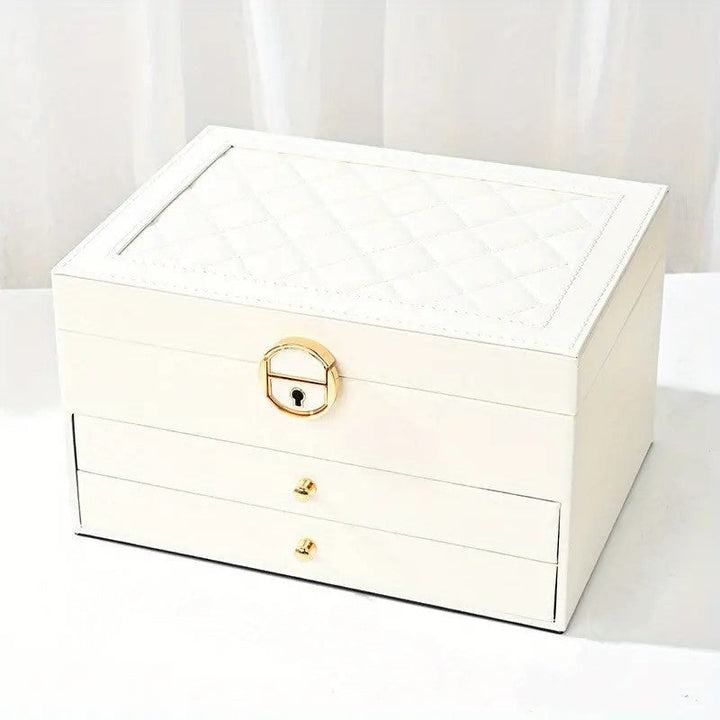 Lockable Multi-Layer Leather Jewelry Box Kalsten