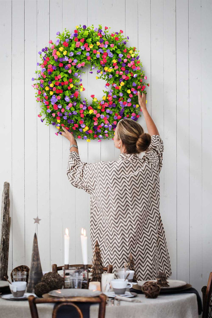 Kalsten | BloomWreath Spring & Summer Front Door Wreath | Handmade Floral Grapevine Accent
