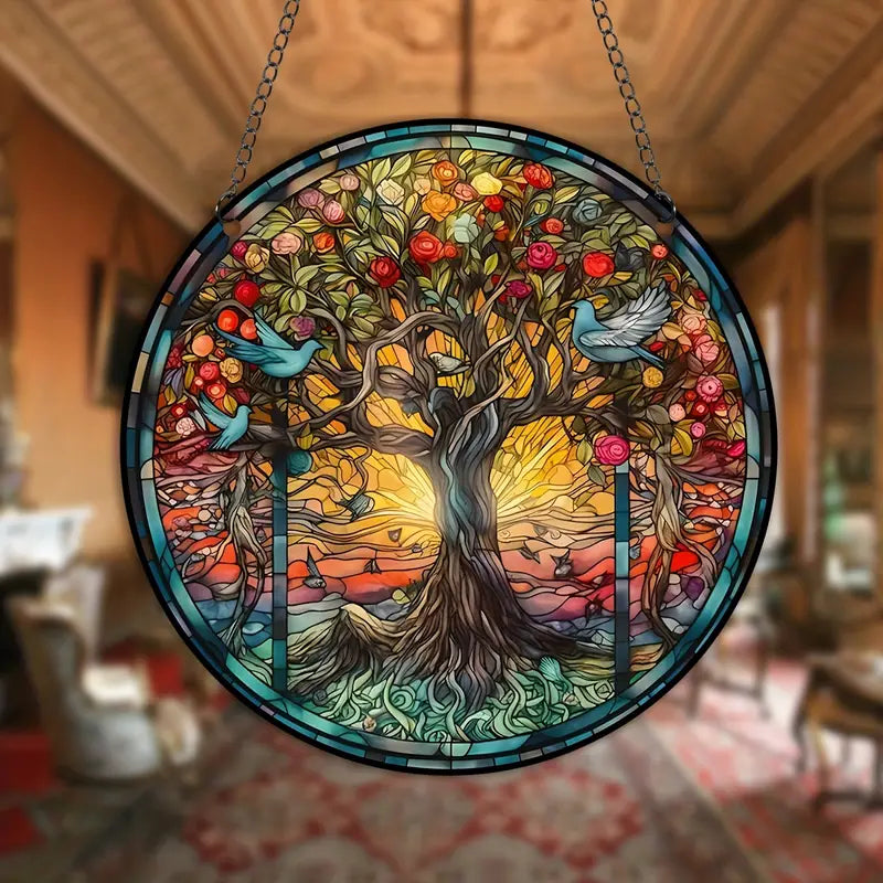 Stained Glass Hanging Wall Art Panel Kalsten