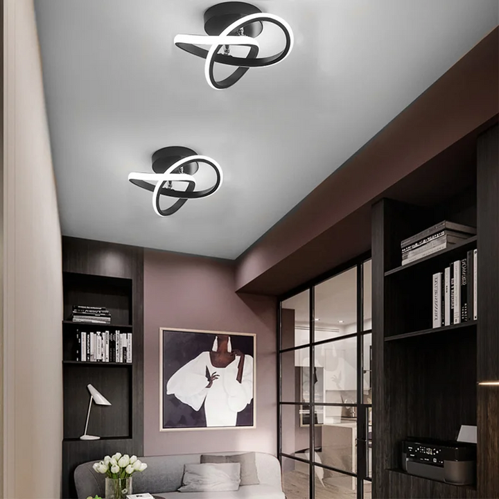 Kalsten | Ceiling Light with LED Black Metal Frame