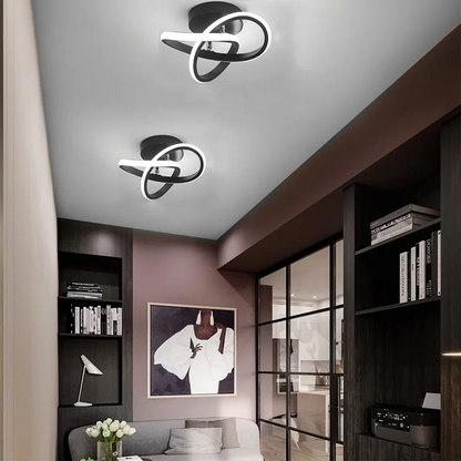 Kalsten | Ceiling Light with LED Black Metal Frame