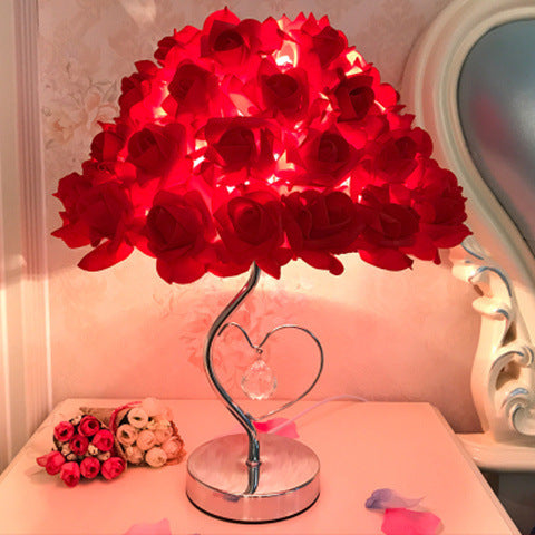 Creative Simple European Table Lamp Bedroom Bedside Rose | Kalsten