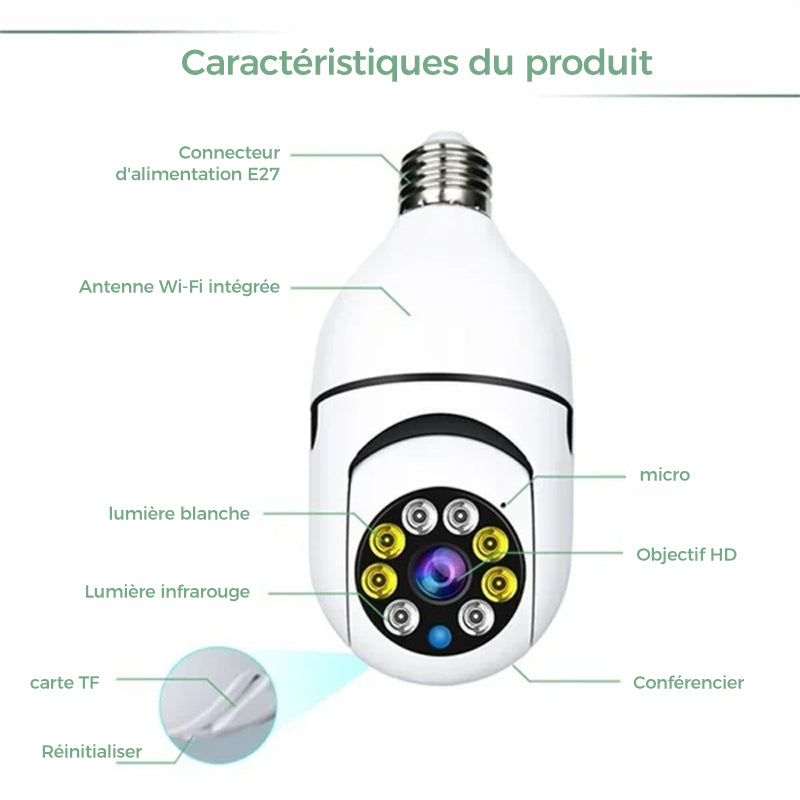 Wireless wifi security camera with bulb | Kalsten