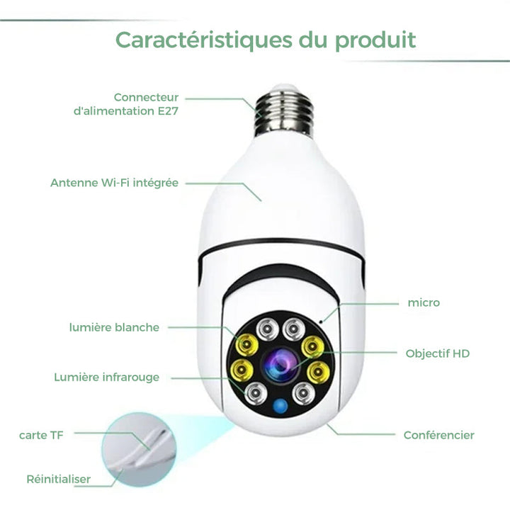 Wireless wifi security camera with bulb | Kalsten