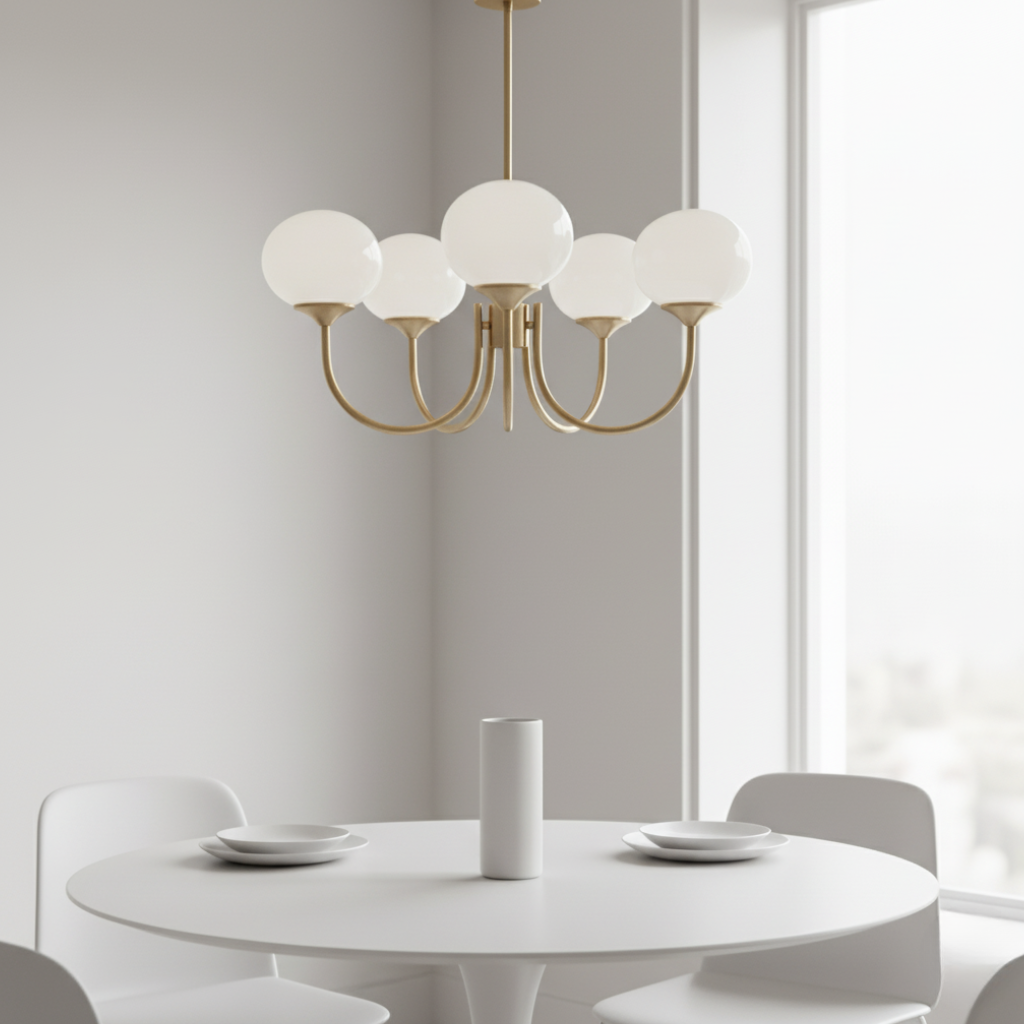 Bonbon Opal Glass Globe Chandelier