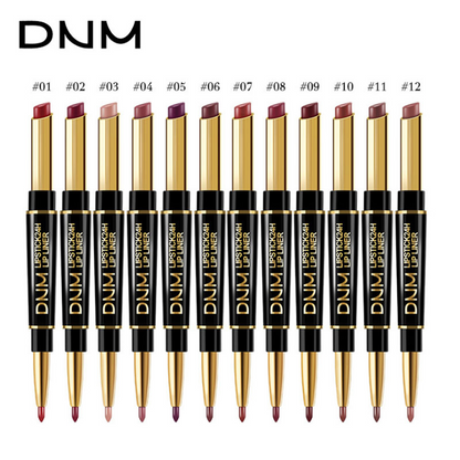 Karnz | 2-in-1 Dual Lipstick & Lip Liner | Matte Texture & Long-Lasting Finish | Highly Pigmented & Waterproof | 12 Shades for Precision Makeup