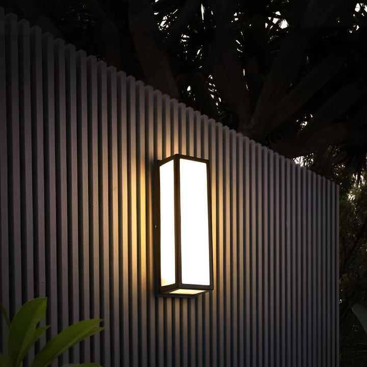 Rectangle LED Waterproof Motion Sensor Black Modern Wall Sconce Lighting | Kalsten
