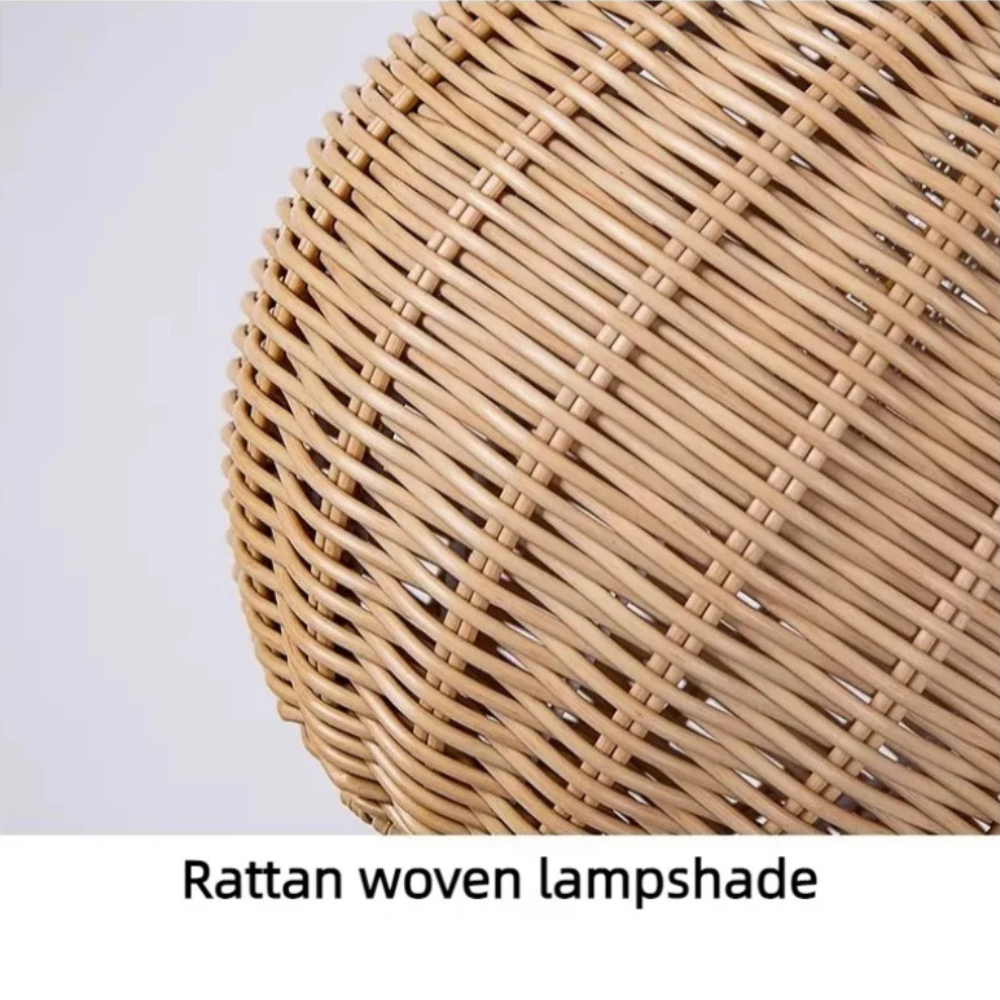 Handwoven Rattan Outdoor Pendant Light, IP65