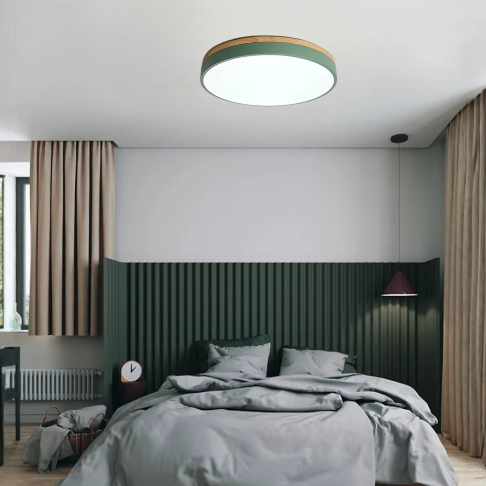 Horizon Ultra-Thin Wood-Accent Flush Mount