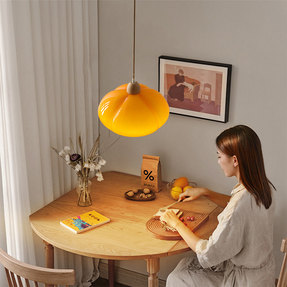 Vintage Glass Pumpkin Pendant Light | Kalsten