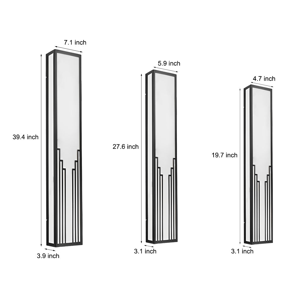 Strip Rectangular Resin Waterproof LED Black Modern Outdoor Wall Light | Kalsten