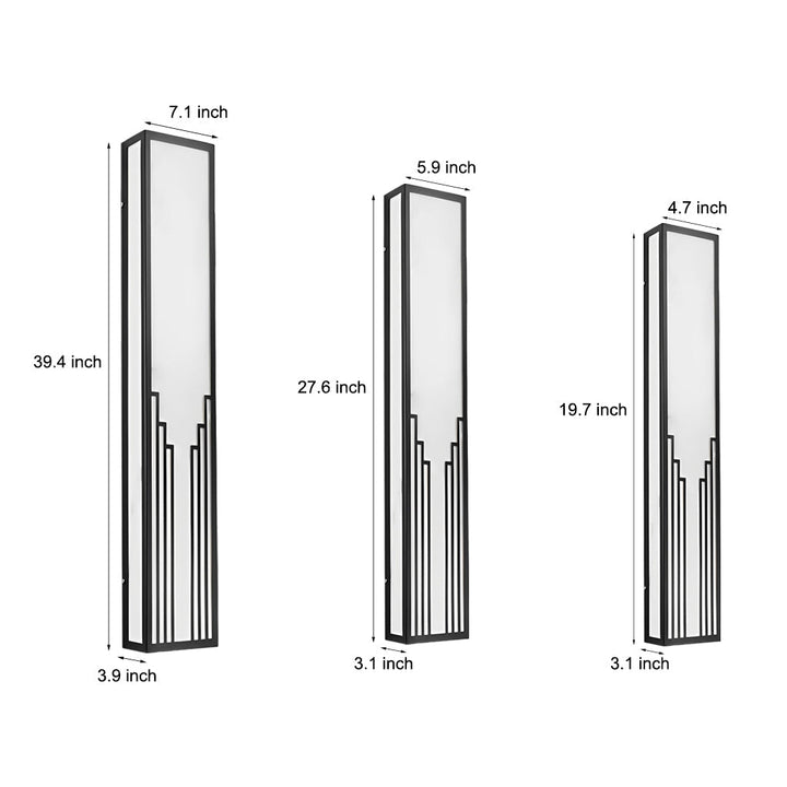 Strip Rectangular Resin Waterproof LED Black Modern Outdoor Wall Light | Kalsten