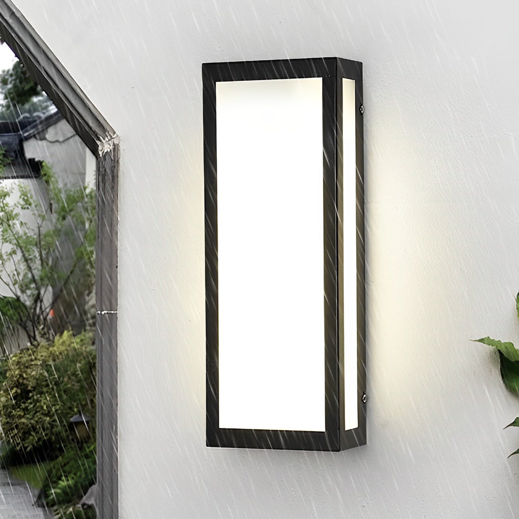 Rectangular LED Waterproof Black Modern Outdoor Exterior Light Wall Lamp | Kalsten