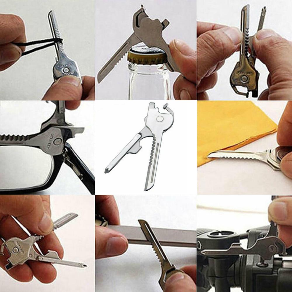 6-in-1-Keyring Multitool Mini-Multitool Keychain Pocket Stainless Steel Foldable Swiss Tech Easy Bottle Opener Keychain | Kalsten
