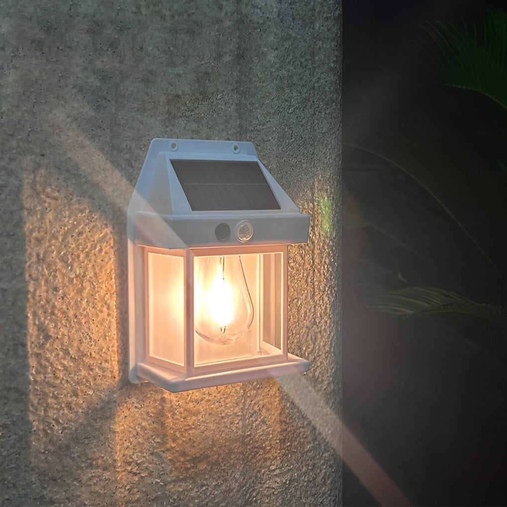 Tungsten Bulb Solar Wall Lanterns Dusk to Dawn Motion Senor Lighting | Kalsten