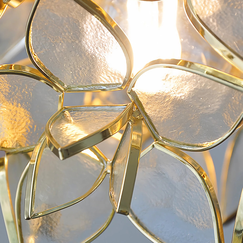 Glass Gardenia Petals Romantic Warm LED French Style Pendant Lights Fixture | Kalsten