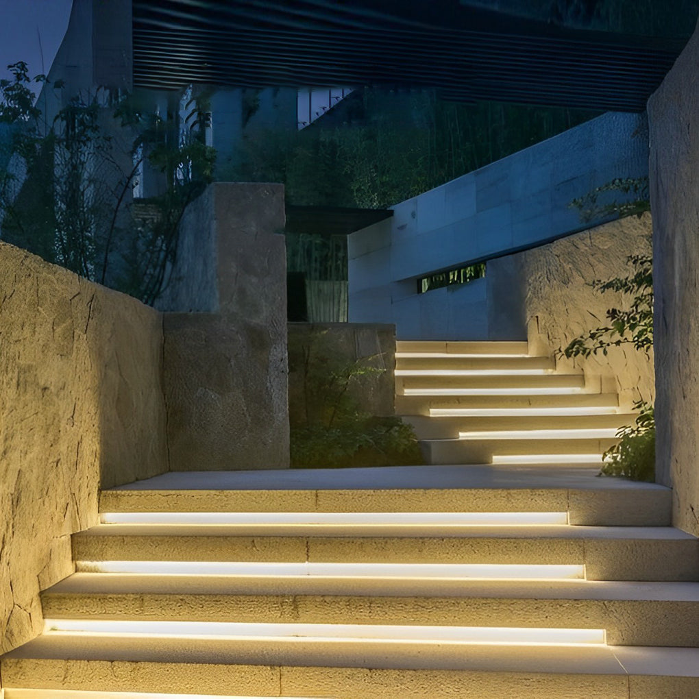 24V Waterproof Recessed Silicone Side-Emitting & Flat LED Strip Lights for Step and Deck Lighting | Kalsten