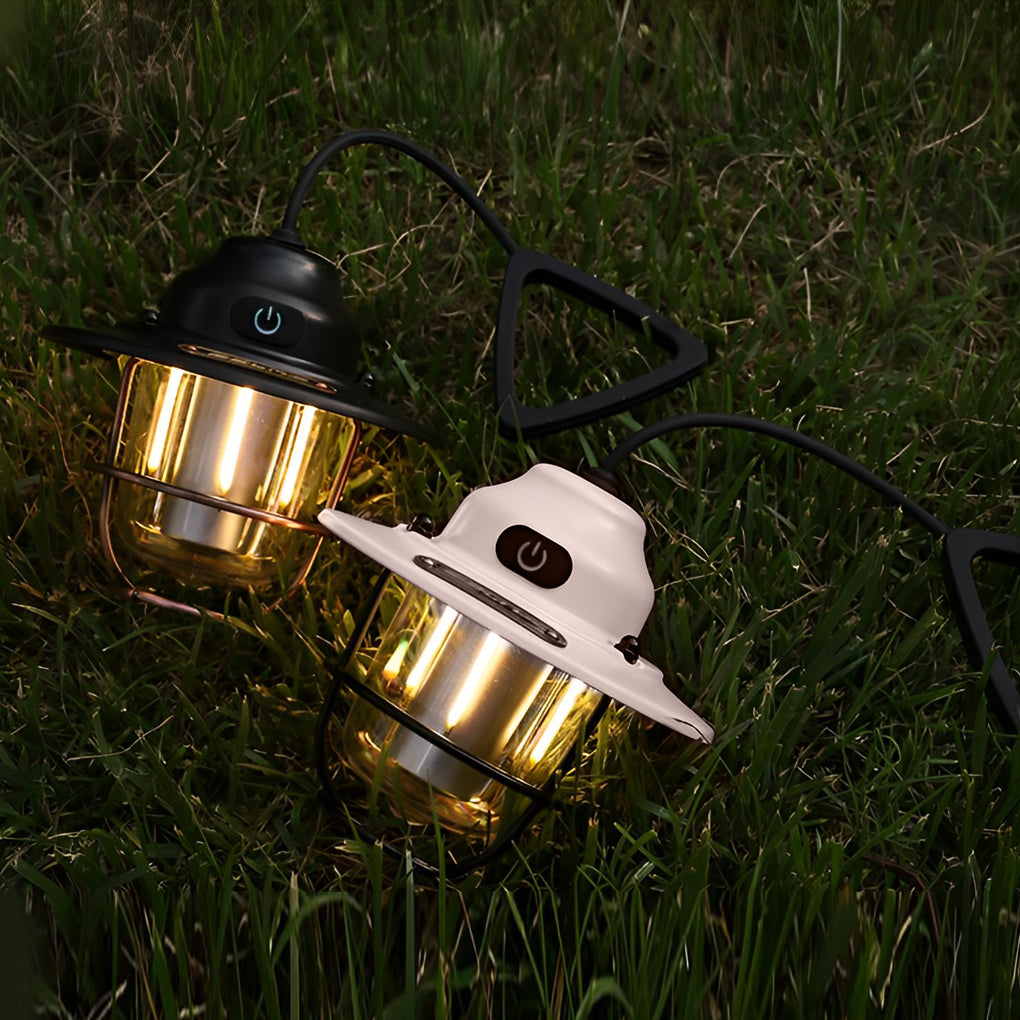 Round LED Waterproof USB Rechargeable Retro Outdoor Light Camping Lamp | Kalsten