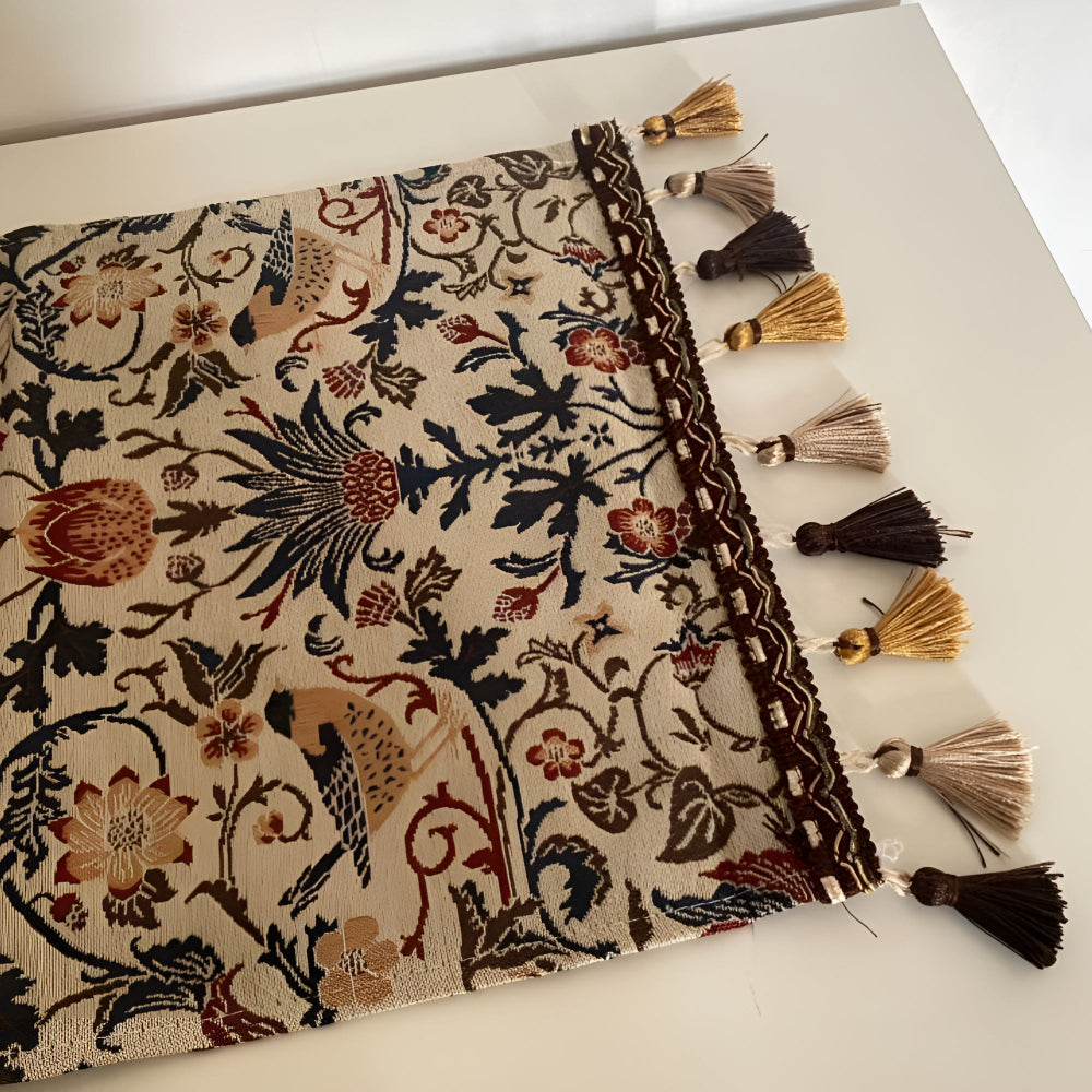 Kalsten | Vintage Floral & Bird Jacquard Table Runner