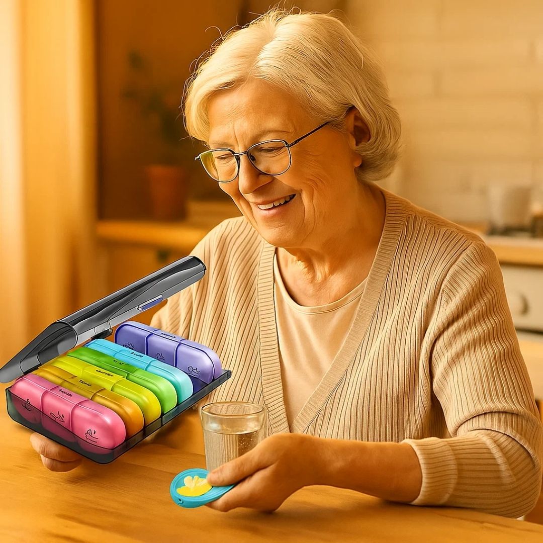 MediTrack | Weekly Pill Organizer – Improves Medication Adherence - Easy‑Open Large Compartments – BPA‑Free Durable – Travel & Seniors Kalsten