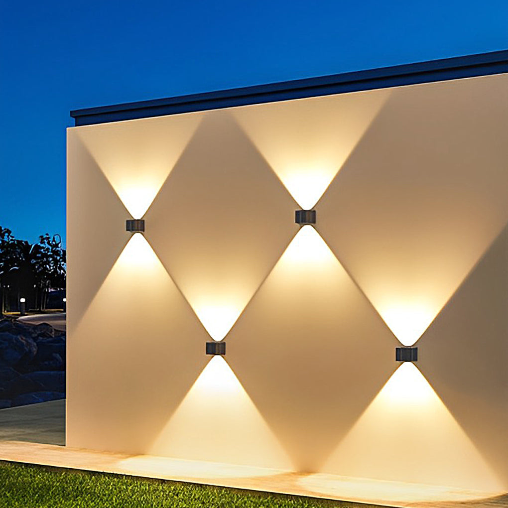 Up and Down Lighting LED Waterproof Black Modern Solar Wall Lights | Kalsten