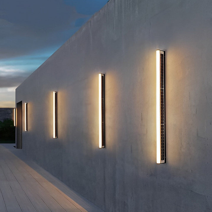 Long Acrylic LED Solar Outdoor Wall Light Waterproof Linear Wall Mounted Lighting | Kalsten