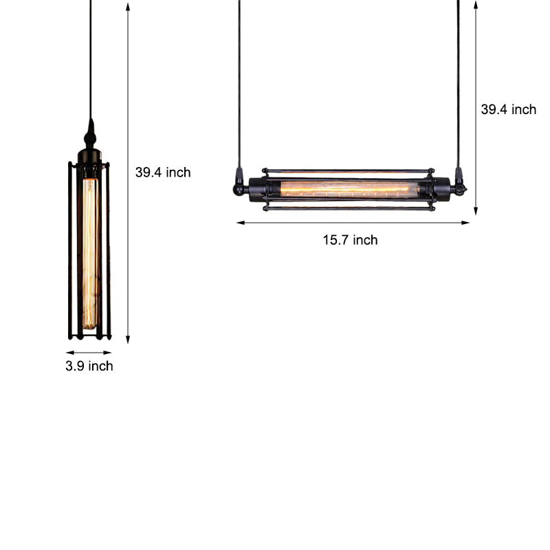 Iron Antique Flute Retro Industrial Style Pendant Lights with Tungsten Bulb | Kalsten