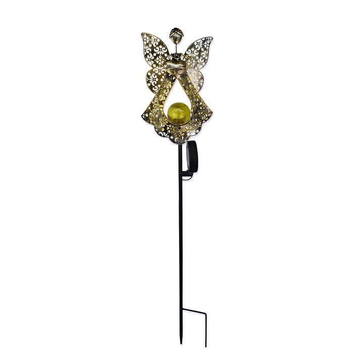 Iron Moon Flame Creative Hollow Projection Cracked Glass Solar Lawn Lights | Kalsten