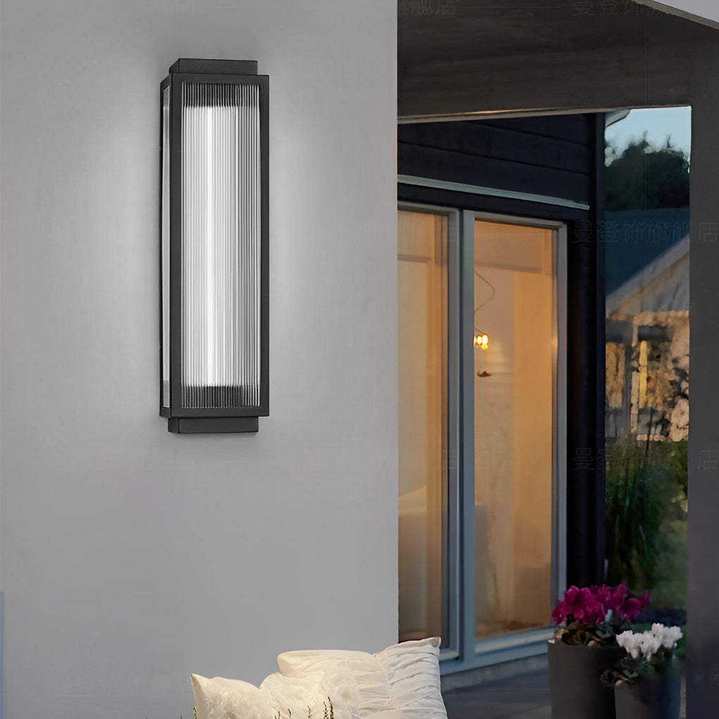 Rectangular Strip Waterproof LED Black Modern Outdoor Wall Lights | Kalsten