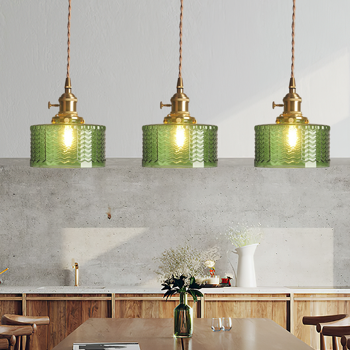 Vintage Stunning Cylinder Glass Pendant Light | Kalsten