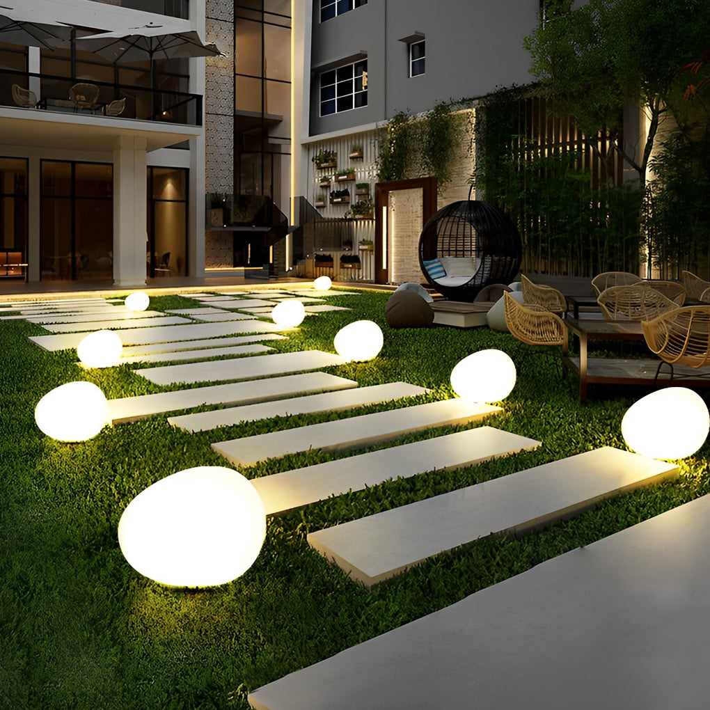 Cobblestone Shaped LED 3 Step Dimming Modern Outdoor Lights Lawn Lamp | Kalsten
