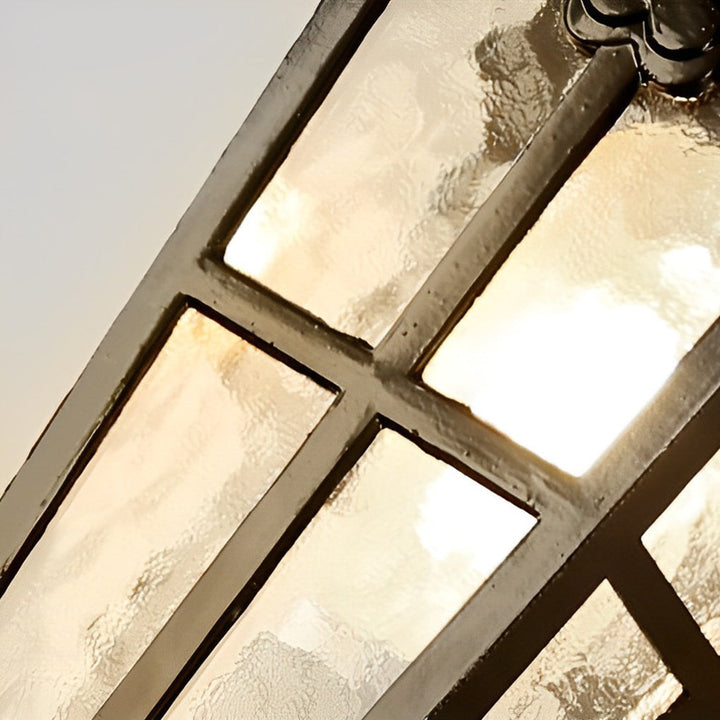 Vintage Glass Waterproof Black European-style Outdoor Wall Lamp Exterior Lights | Kalsten