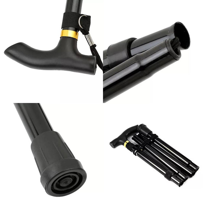 StrideAid Folding Telescopic Walking Stick | Adjustable Cane - Ergonomic Handle - Non-Slip Tip for Mobility Support Kalsten