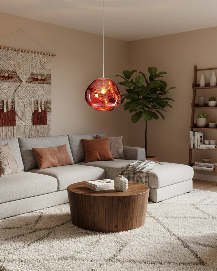 Pendant Lamp Metal 11 in Adjustable Ceiling Light Silver Gold Rose Gold Smoky Gray | Kalsten