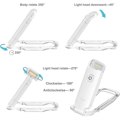 Skanto | Reading Light - Adjustable LED Clip Light with Rechargeable Battery, USB Powered for Bedside Reading, Best for Bookworms and Kids