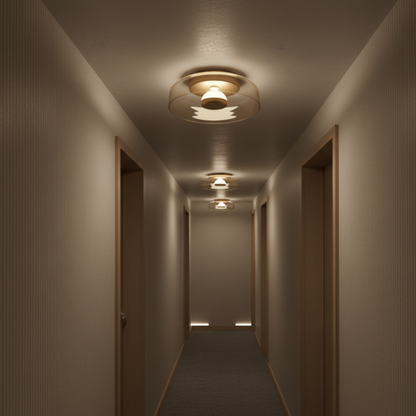 Halo Layered-Glow Glass Dish Sconce