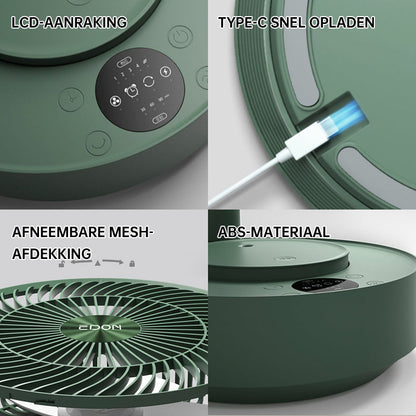 Portable rechargeable telescopic table fan with silent design and height-adjustable | Karnz