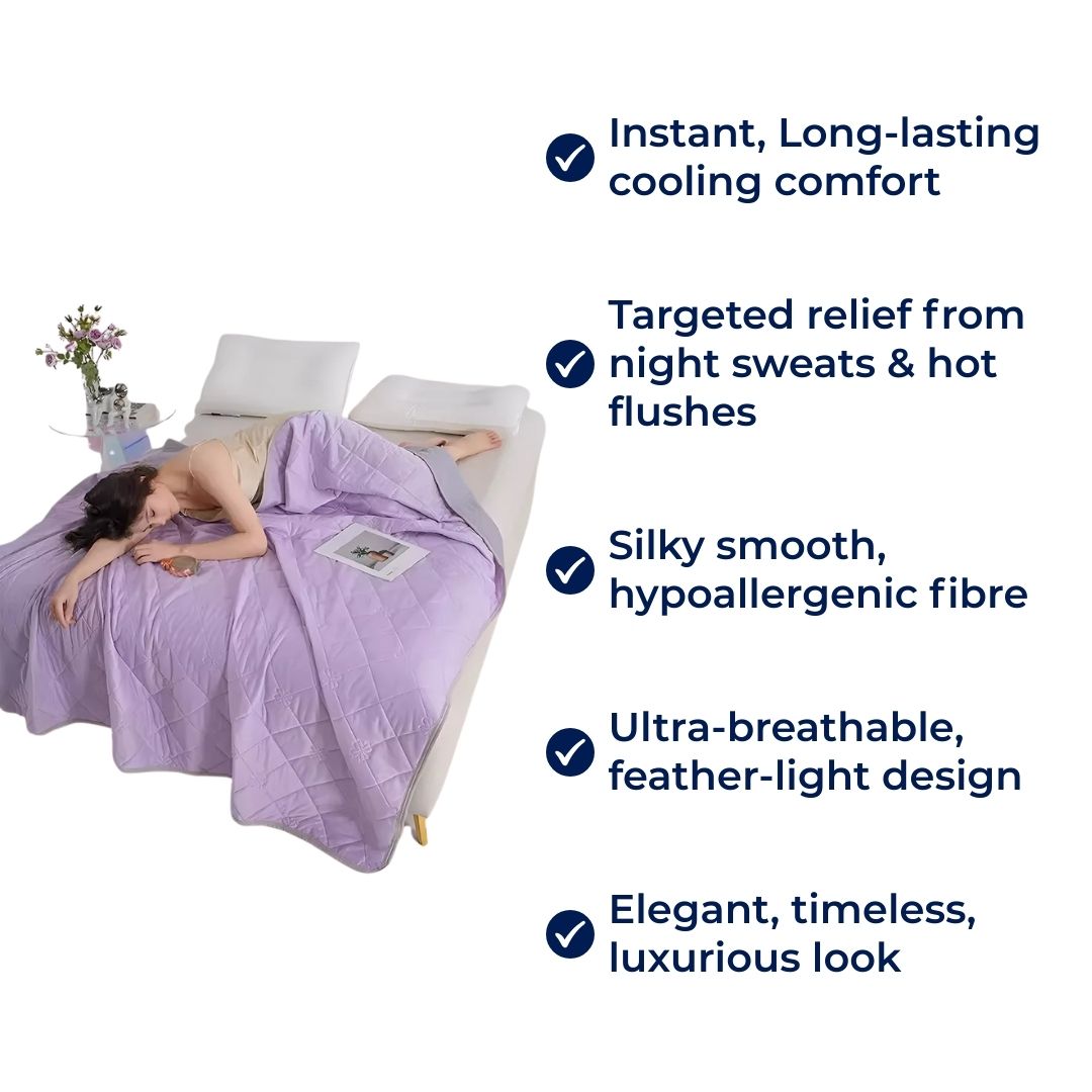 SilkCool | Cooling Blanket – Instant Cooling Comfort – Silky Hypoallergenic Fibre – Prevents Overheating – Relief for Night Sweats Sensitive Skin Kalsten