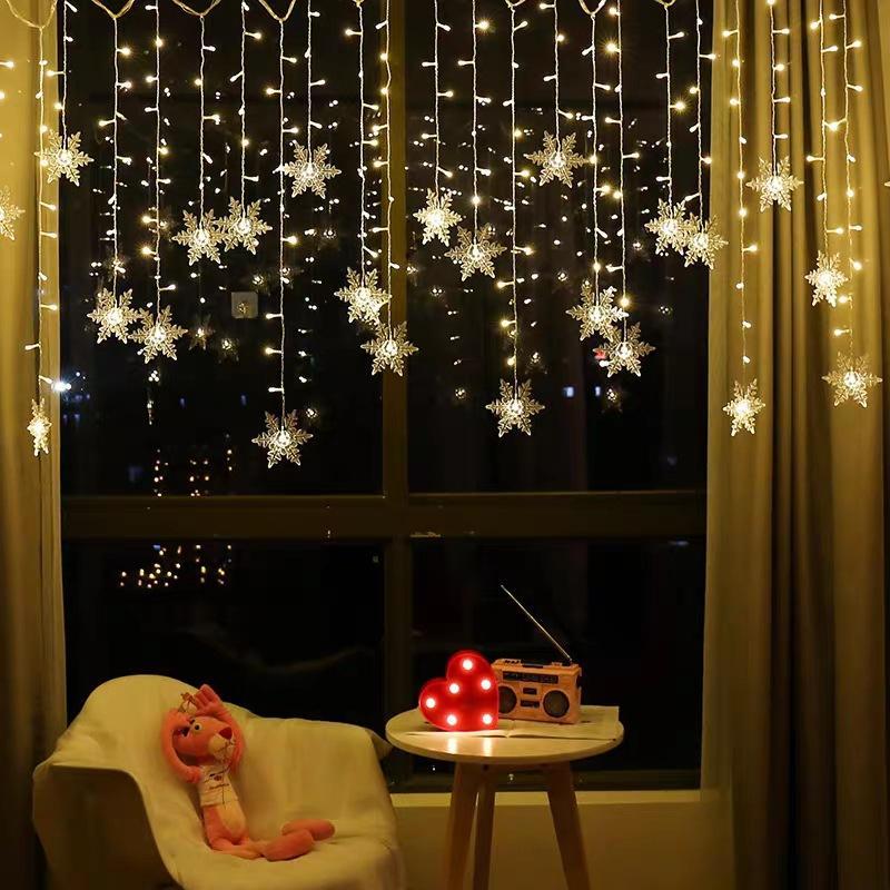 LED Snowflake Curtain Lights – Waterproof