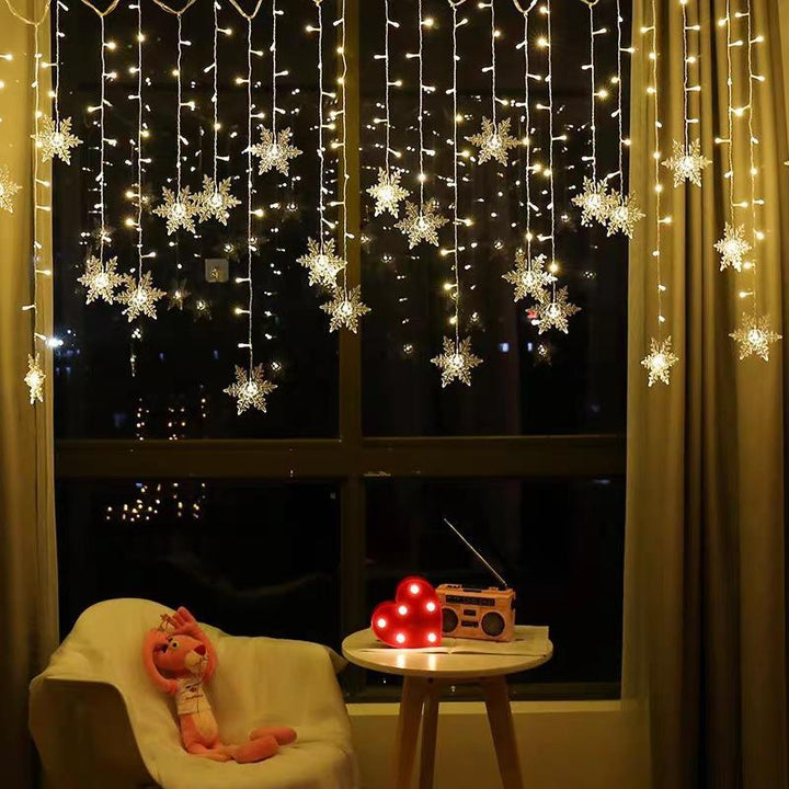 LED Snowflake Curtain Lights – Waterproof