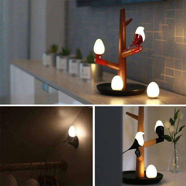 Kalsten | BrightOak Elegance - Smart wooden table lamp with motion sensor