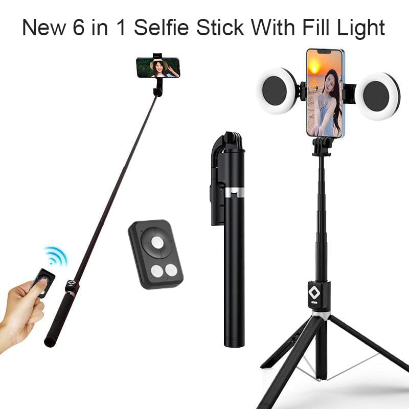 Kalsten | New 6 in 1 Selfie Stick With Fill Light