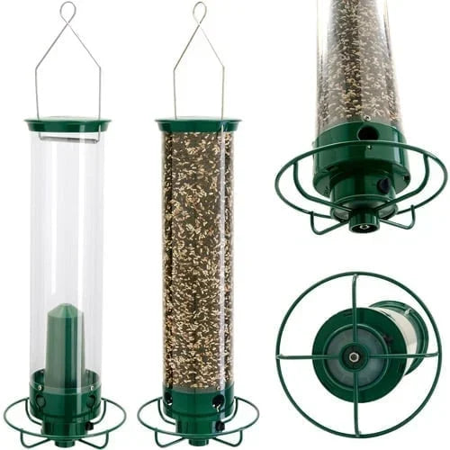 Kalsten | Squirrel-Proof Bird Feeder | Spinning Tube Feeder with 4 Ports & 5 lb Seed Capacity
