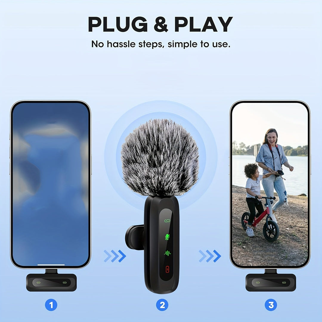 Kalsten | SoundSnap Wireless Clip Microphone – USB-C Microphone for Smartphone and Tablet