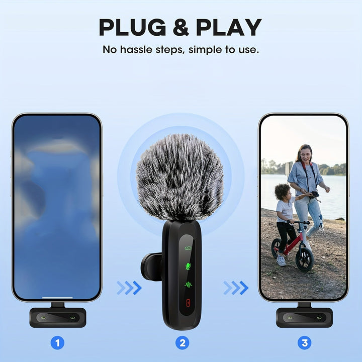 Kalsten | SoundSnap Wireless Clip Microphone – USB-C Microphone for Smartphone and Tablet